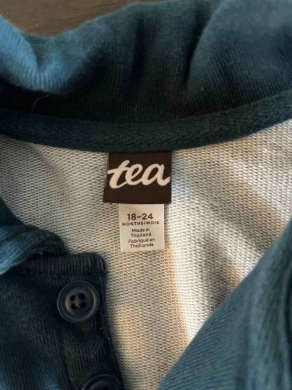 Tea Collection Infant Size 18-24 Months Blue Green One Piece Long Sleeve Pajamas